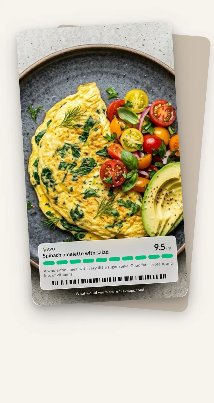 The meal as a picture to share, with its score of 9.5 out of 10 on the photo