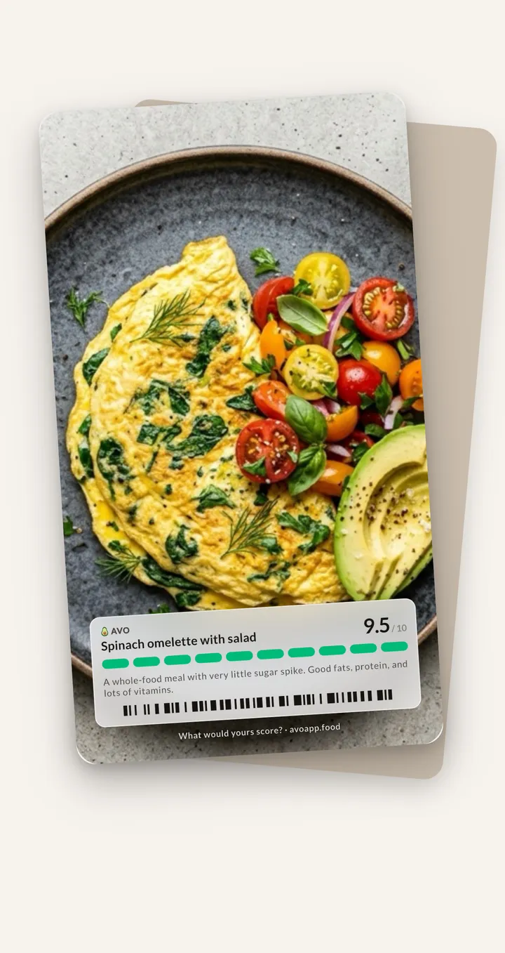 La comida como imagen para compartir, con su puntuación de 9,5 sobre 10 sobre la foto
